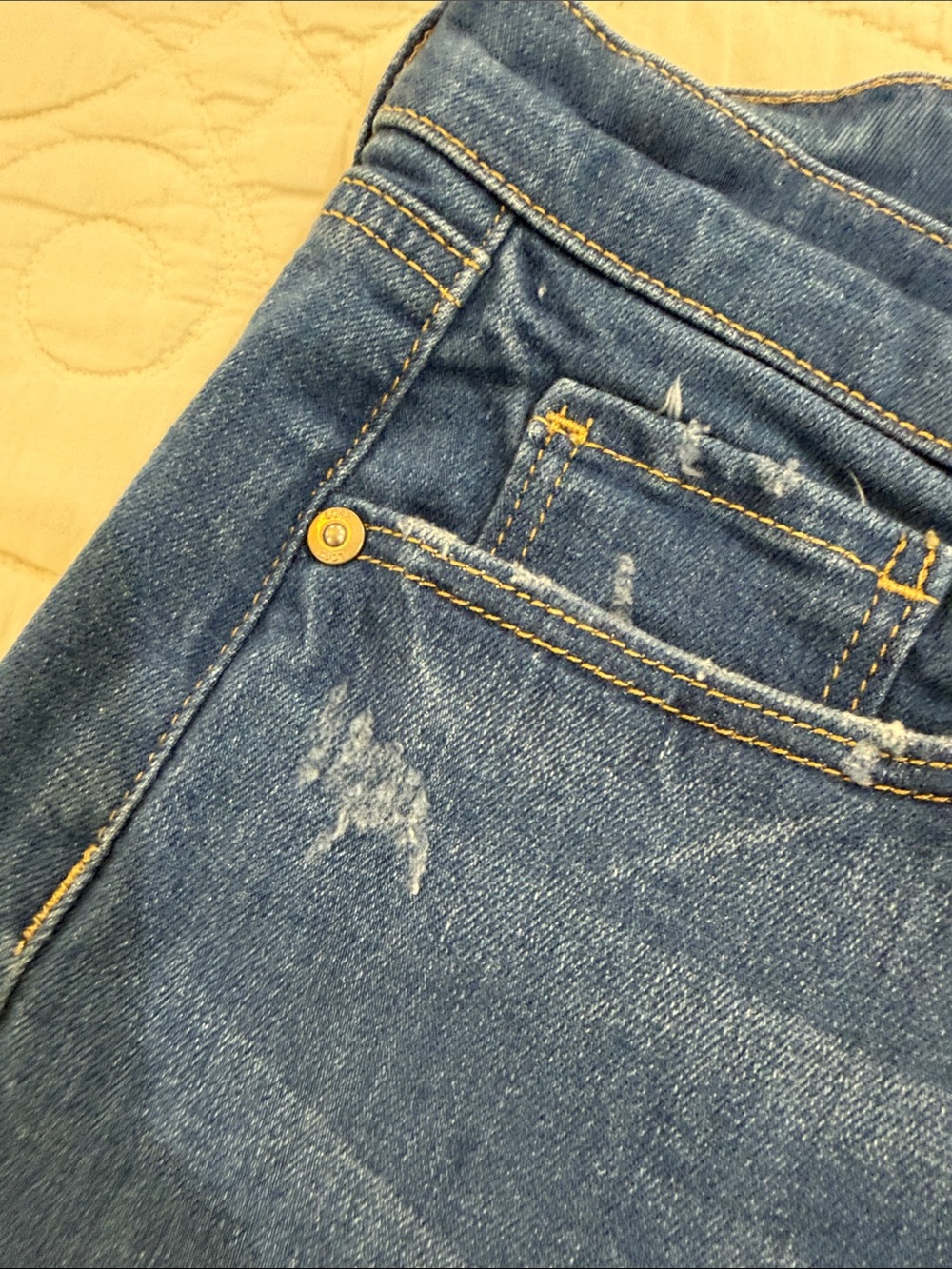 LOFT Dark Blue Boyfriend Jeans with Cuffed Hem - Picture 6 of 13